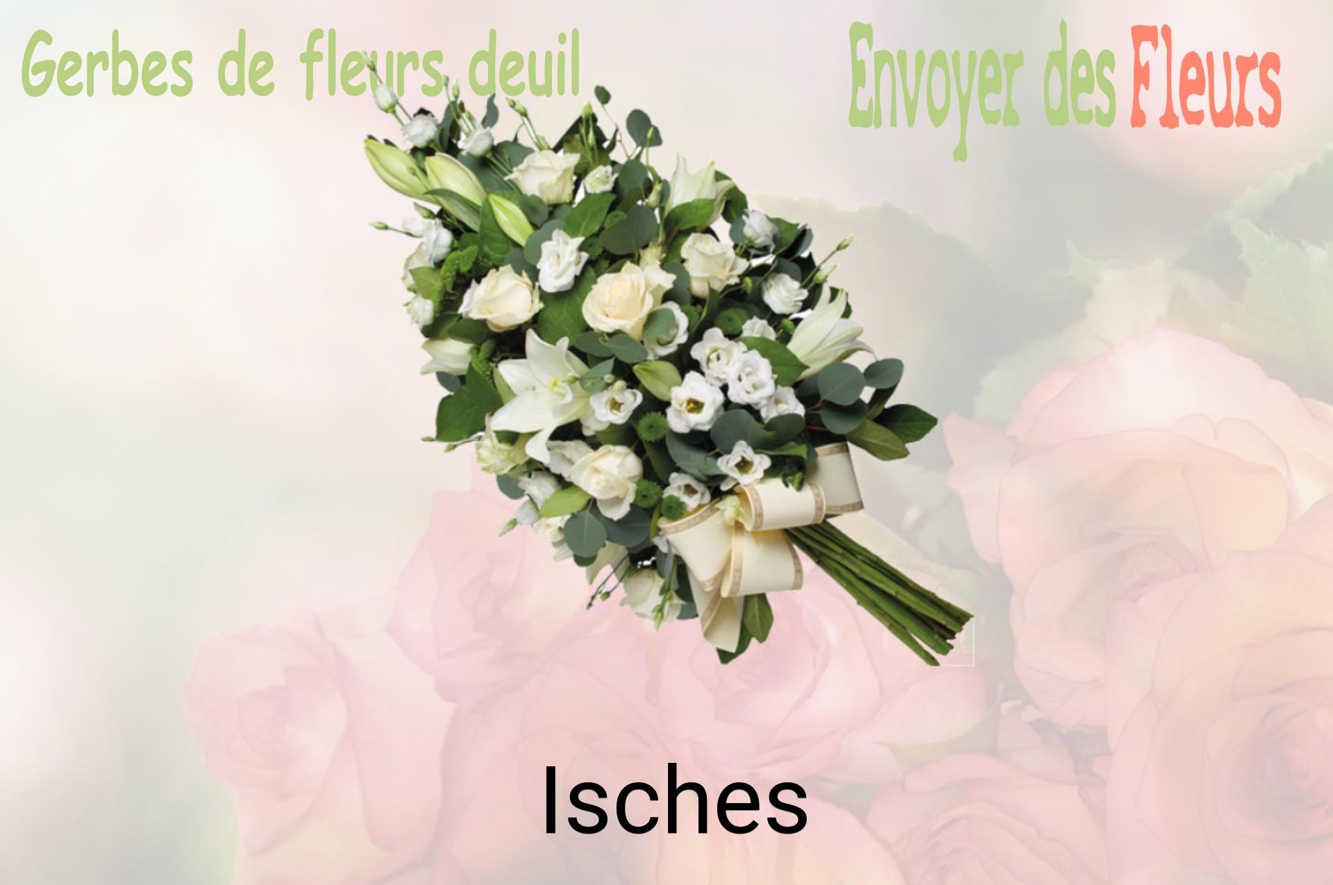 Gerbe de fleurs de deuil livrée à Isches
